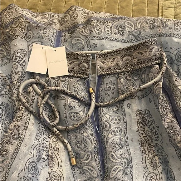 Zimmermann Light Blue Paisley Maxi Skirt - Picture 2 of 7